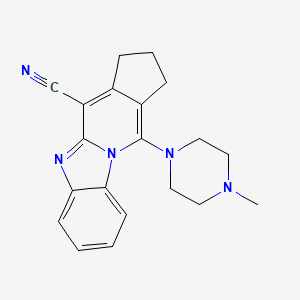 molecular formula C20H21N5 B5522866 11-(4-甲基-1-哌嗪基)-2,3-二氢-1H-环戊[4,5]吡啶并[1,2-a]苯并咪唑-4-腈 CAS No. 5871-78-3