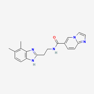 molecular formula C19H19N5O B5522930 N-[2-(4,5-二甲基-1H-苯并咪唑-2-基)乙基]咪唑并[1,2-a]吡啶-6-甲酰胺 
