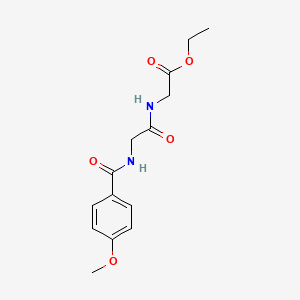 molecular formula C14H18N2O5 B5522943 N-(4-甲氧基苯甲酰)甘氨酰甘氨酸乙酯 