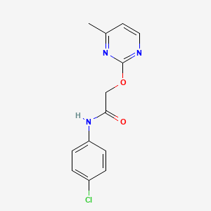 molecular formula C13H12ClN3O2 B5522951 N-(4-chlorophenyl)-2-[(4-methyl-2-pyrimidinyl)oxy]acetamide 