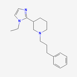 molecular formula C19H27N3 B5522953 3-(1-乙基-1H-咪唑-2-基)-1-(3-苯基丙基)哌啶 