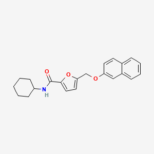 molecular formula C22H23NO3 B5522975 N-cyclohexyl-5-[(2-naphthyloxy)methyl]-2-furamide 