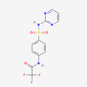 molecular formula C12H9F3N4O3S B5522990 2,2,2-三氟-N-{4-[(2-嘧啶基氨基)磺酰基]苯基}乙酰胺 