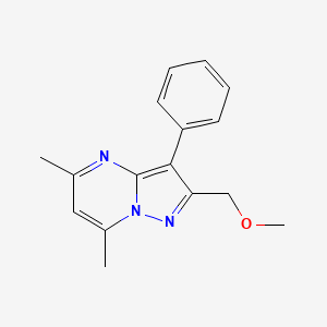 molecular formula C16H17N3O B5523042 2-(methoxymethyl)-5,7-dimethyl-3-phenylpyrazolo[1,5-a]pyrimidine 