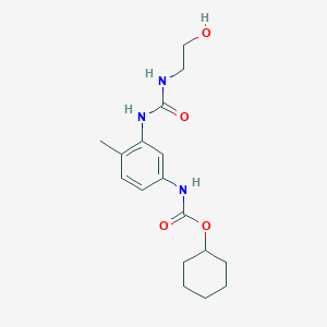 molecular formula C17H25N3O4 B5523046 cyclohexyl [3-({[(2-hydroxyethyl)amino]carbonyl}amino)-4-methylphenyl]carbamate 