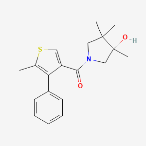 molecular formula C19H23NO2S B5523050 3,4,4-三甲基-1-[(5-甲基-4-苯基-3-噻吩基)羰基]吡咯烷-3-醇 