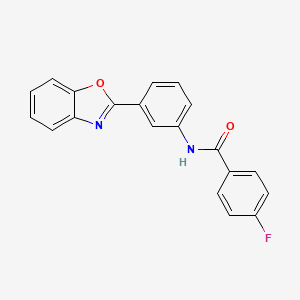 molecular formula C20H13FN2O2 B5523061 N-[3-(1,3-benzoxazol-2-yl)phenyl]-4-fluorobenzamide 