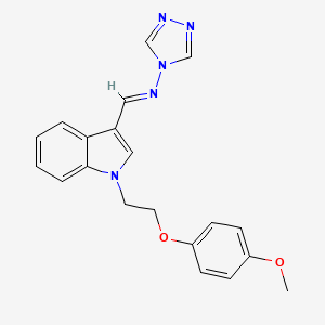 molecular formula C20H19N5O2 B5523075 N-({1-[2-(4-甲氧基苯氧基)乙基]-1H-吲哚-3-基}亚甲基)-4H-1,2,4-三唑-4-胺 