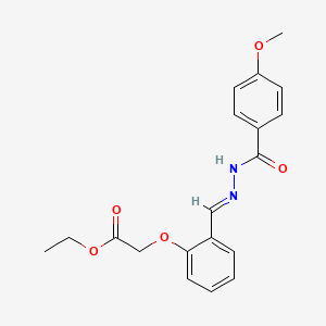 molecular formula C19H20N2O5 B5523133 ethyl {2-[2-(4-methoxybenzoyl)carbonohydrazonoyl]phenoxy}acetate 