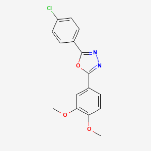 molecular formula C16H13ClN2O3 B5523140 2-(4-chlorophenyl)-5-(3,4-dimethoxyphenyl)-1,3,4-oxadiazole 