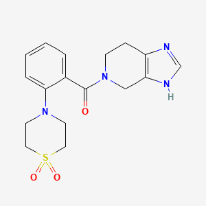 molecular formula C17H20N4O3S B5523146 5-[2-(1,1-二氧化硫代吗啉-4-基)苯甲酰基]-4,5,6,7-四氢-1H-咪唑并[4,5-c]吡啶 