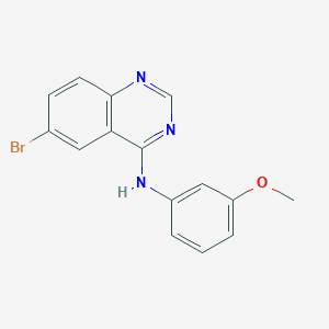 molecular formula C15H12BrN3O B5523204 6-溴-N-(3-甲氧基苯基)-4-喹唑啉胺 