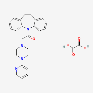 molecular formula C27H28N4O5 B5523241 5-{[4-(2-pyridinyl)-1-piperazinyl]acetyl}-10,11-dihydro-5H-dibenzo[b,f]azepine oxalate 