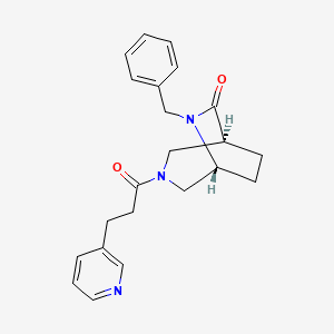molecular formula C22H25N3O2 B5523242 (1S*,5R*)-6-benzyl-3-[3-(3-pyridinyl)propanoyl]-3,6-diazabicyclo[3.2.2]nonan-7-one 