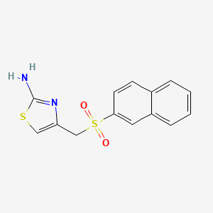 molecular formula C14H12N2O2S2 B5523246 4-[(2-naphthylsulfonyl)methyl]-1,3-thiazol-2-amine 