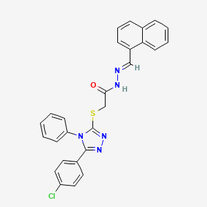 2-{[5-(4-chlorophenyl)-4-phenyl-4H-1,2,4-triazol-3-yl]thio}-N'-(1-naphthylmethylene)acetohydrazide