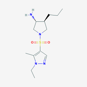 molecular formula C13H24N4O2S B5523283 (3R*,4S*)-1-[(1-ethyl-5-methyl-1H-pyrazol-4-yl)sulfonyl]-4-propylpyrrolidin-3-amine 