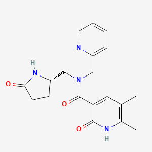 5,6-dimethyl-2-oxo-N-{[(2S)-5-oxo-2-pyrrolidinyl]methyl}-N-(2-pyridinylmethyl)-1,2-dihydro-3-pyridinecarboxamide