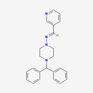 4-(diphenylmethyl)-N-(3-pyridinylmethylene)-1-piperazinamine