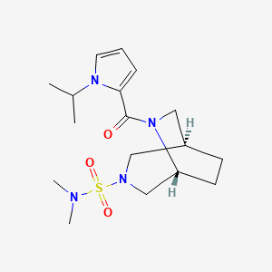 molecular formula C17H28N4O3S B5523303 (1R*,5R*)-6-[(1-isopropyl-1H-pyrrol-2-yl)carbonyl]-N,N-dimethyl-3,6-diazabicyclo[3.2.2]nonane-3-sulfonamide 