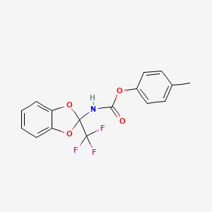 molecular formula C16H12F3NO4 B5523305 4-methylphenyl [2-(trifluoromethyl)-1,3-benzodioxol-2-yl]carbamate 