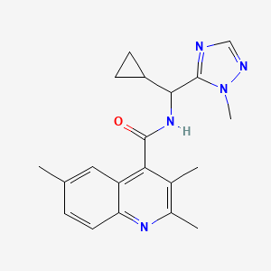molecular formula C20H23N5O B5523333 N-[cyclopropyl(1-methyl-1H-1,2,4-triazol-5-yl)methyl]-2,3,6-trimethyl-4-quinolinecarboxamide 