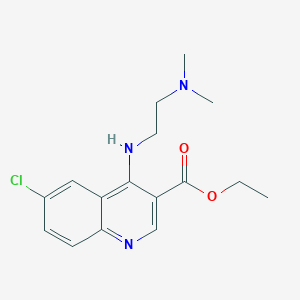 molecular formula C16H20ClN3O2 B5523386 ethyl 6-chloro-4-{[2-(dimethylamino)ethyl]amino}-3-quinolinecarboxylate 