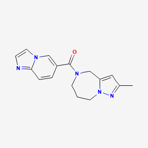 molecular formula C16H17N5O B5523388 5-(imidazo[1,2-a]pyridin-6-ylcarbonyl)-2-methyl-5,6,7,8-tetrahydro-4H-pyrazolo[1,5-a][1,4]diazepine 