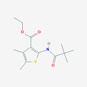molecular formula C14H21NO3S B5523425 2-[(2,2-二甲基丙酰)氨基]-4,5-二甲基-3-噻吩甲酸乙酯 