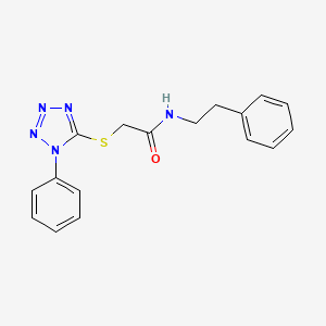 molecular formula C17H17N5OS B5523479 N-(2-苯乙基)-2-[(1-苯基-1H-四唑-5-基)硫代]乙酰胺 