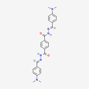 molecular formula C26H28N6O2 B5523485 N'~1~,N'~4~-bis[4-(dimethylamino)benzylidene]terephthalohydrazide 