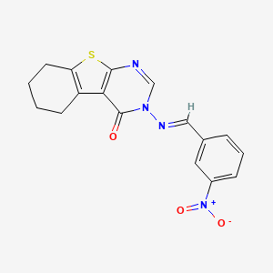 3-[(3-nitrobenzylidene)amino]-5,6,7,8-tetrahydro[1]benzothieno[2,3-d]pyrimidin-4(3H)-one