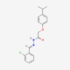 molecular formula C18H19ClN2O2 B5523533 N'-(2-氯苄叉亚甲基)-2-(4-异丙基苯氧基)乙酰肼 
