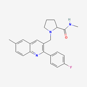 1-{[2-(4-fluorophenyl)-6-methyl-3-quinolinyl]methyl}-N-methylprolinamide