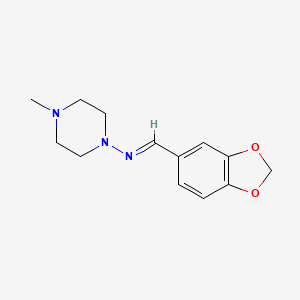 molecular formula C13H17N3O2 B5523545 N-(1,3-benzodioxol-5-ylmethylene)-4-methyl-1-piperazinamine 