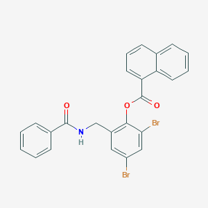 2-[(benzoylamino)methyl]-4,6-dibromophenyl 1-naphthoate