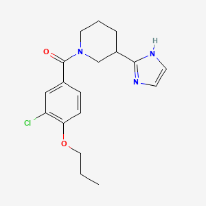 molecular formula C18H22ClN3O2 B5523576 1-(3-chloro-4-propoxybenzoyl)-3-(1H-imidazol-2-yl)piperidine 