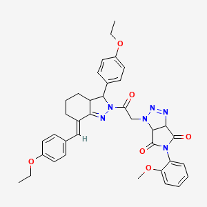 1-{2-[7-(4-ethoxybenzylidene)-3-(4-ethoxyphenyl)-3,3a,4,5,6,7-hexahydro-2H-indazol-2-yl]-2-oxoethyl}-5-(2-methoxyphenyl)-3a,6a-dihydropyrrolo[3,4-d][1,2,3]triazole-4,6(1H,5H)-dione