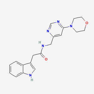 molecular formula C19H21N5O2 B5523615 2-(1H-indol-3-yl)-N-{[6-(4-morpholinyl)-4-pyrimidinyl]methyl}acetamide 