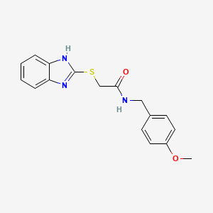 molecular formula C17H17N3O2S B5523617 2-(1H-benzimidazol-2-ylthio)-N-(4-methoxybenzyl)acetamide 