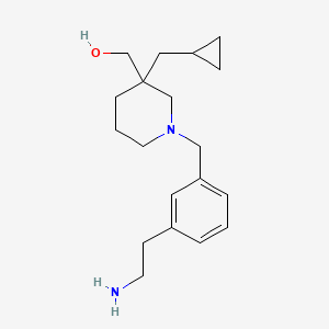 molecular formula C19H30N2O B5523625 [1-[3-(2-aminoethyl)benzyl]-3-(cyclopropylmethyl)-3-piperidinyl]methanol dihydrochloride 