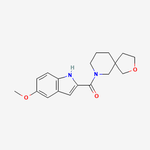 molecular formula C18H22N2O3 B5523631 7-[(5-methoxy-1H-indol-2-yl)carbonyl]-2-oxa-7-azaspiro[4.5]decane 