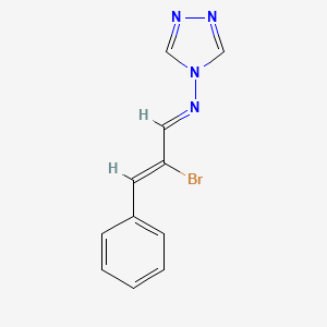 molecular formula C11H9BrN4 B5523645 N-(2-bromo-3-phenyl-2-propen-1-ylidene)-4H-1,2,4-triazol-4-amine 