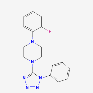 molecular formula C17H17FN6 B5523659 1-(2-fluorophenyl)-4-(1-phenyl-1H-tetrazol-5-yl)piperazine 