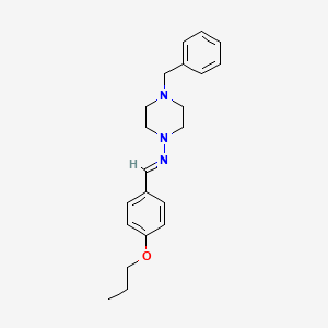 molecular formula C21H27N3O B5523669 4-benzyl-N-(4-propoxybenzylidene)-1-piperazinamine 