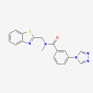molecular formula C18H15N5OS B5523684 N-(1,3-benzothiazol-2-ylmethyl)-N-methyl-3-(4H-1,2,4-triazol-4-yl)benzamide 
