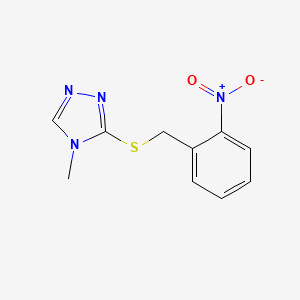 molecular formula C10H10N4O2S B5523699 4-methyl-3-[(2-nitrobenzyl)thio]-4H-1,2,4-triazole 