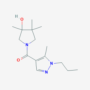 molecular formula C15H25N3O2 B5523704 3,4,4-trimethyl-1-[(5-methyl-1-propyl-1H-pyrazol-4-yl)carbonyl]pyrrolidin-3-ol 
