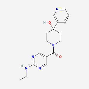 molecular formula C17H21N5O2 B5523719 1-{[2-(乙氨基)-5-嘧啶基]羰基}-4-(3-吡啶基)-4-哌啶醇 