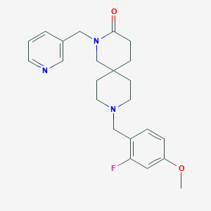 molecular formula C23H28FN3O2 B5523722 9-(2-fluoro-4-methoxybenzyl)-2-(pyridin-3-ylmethyl)-2,9-diazaspiro[5.5]undecan-3-one 